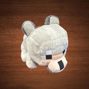MINECRAFT MOJANG JINX GRAY BABY WOLF STUFFED ANIMAL 8x6”